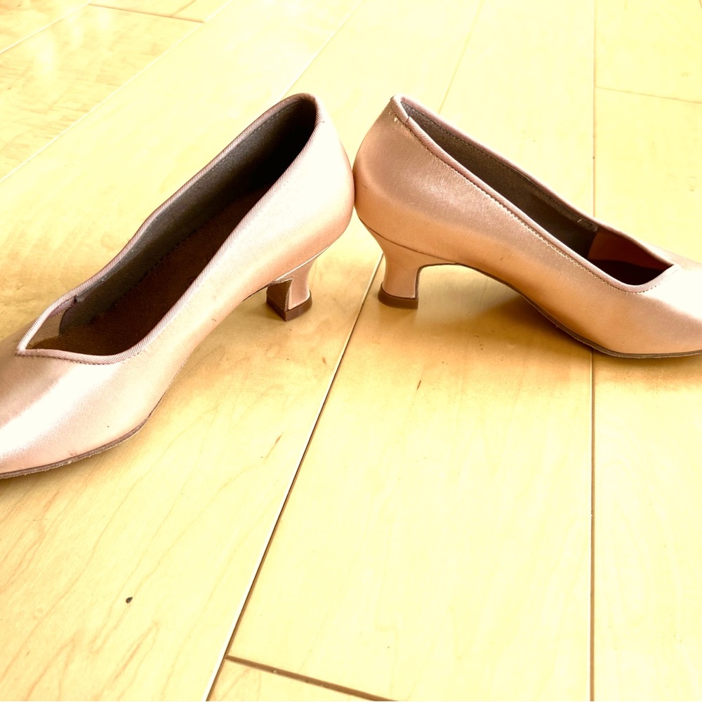 Never used satin ballroom dance shoes.
